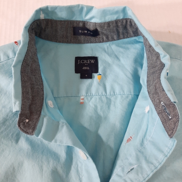 J Crew Nautical Fishing Bobber Print Slim Long Sleeve Shirt - Picture 5 of 5